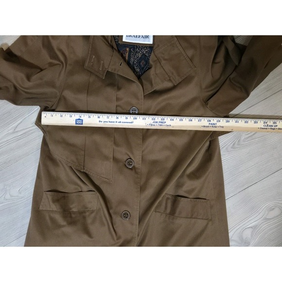 Vintage Braefair Trench Coat Jacket Womens Size 10 Brown /w Liner Shoulderpads - Picture 2 of 10